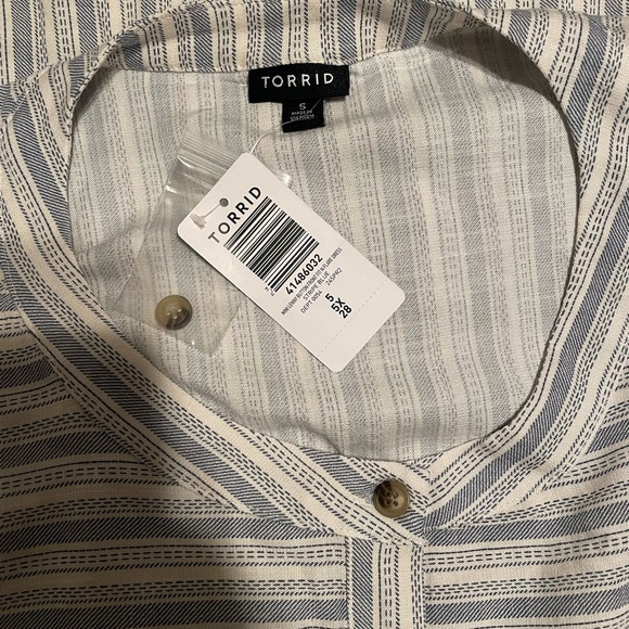 Torrid Blue and White Striped Fit N Flare Dress Size 5 - Picture 2 of 2